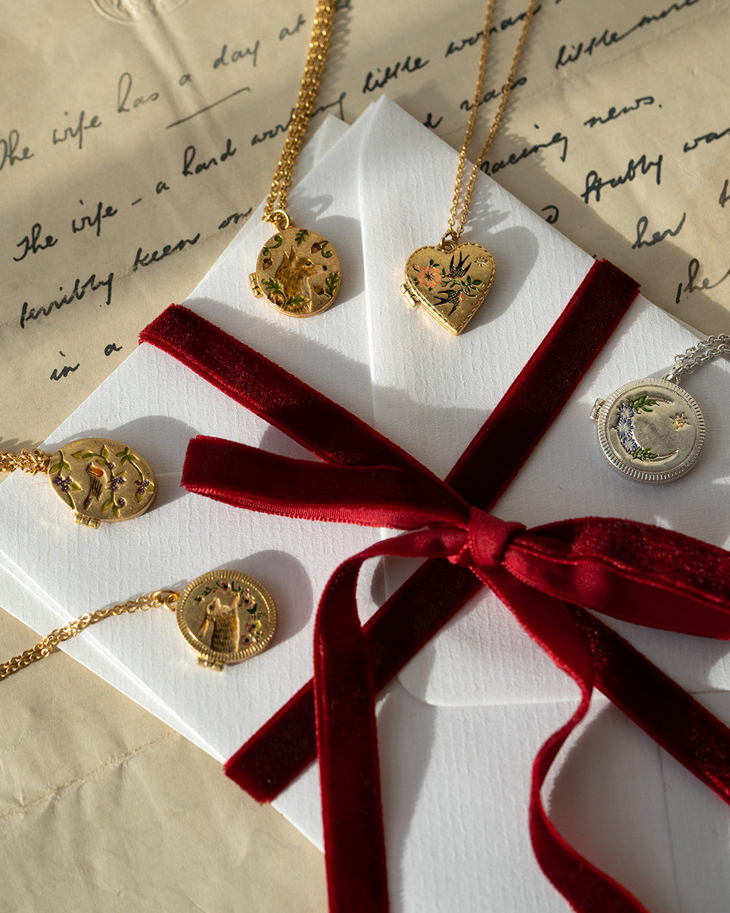 Swallow Heart Locket Chain Necklace