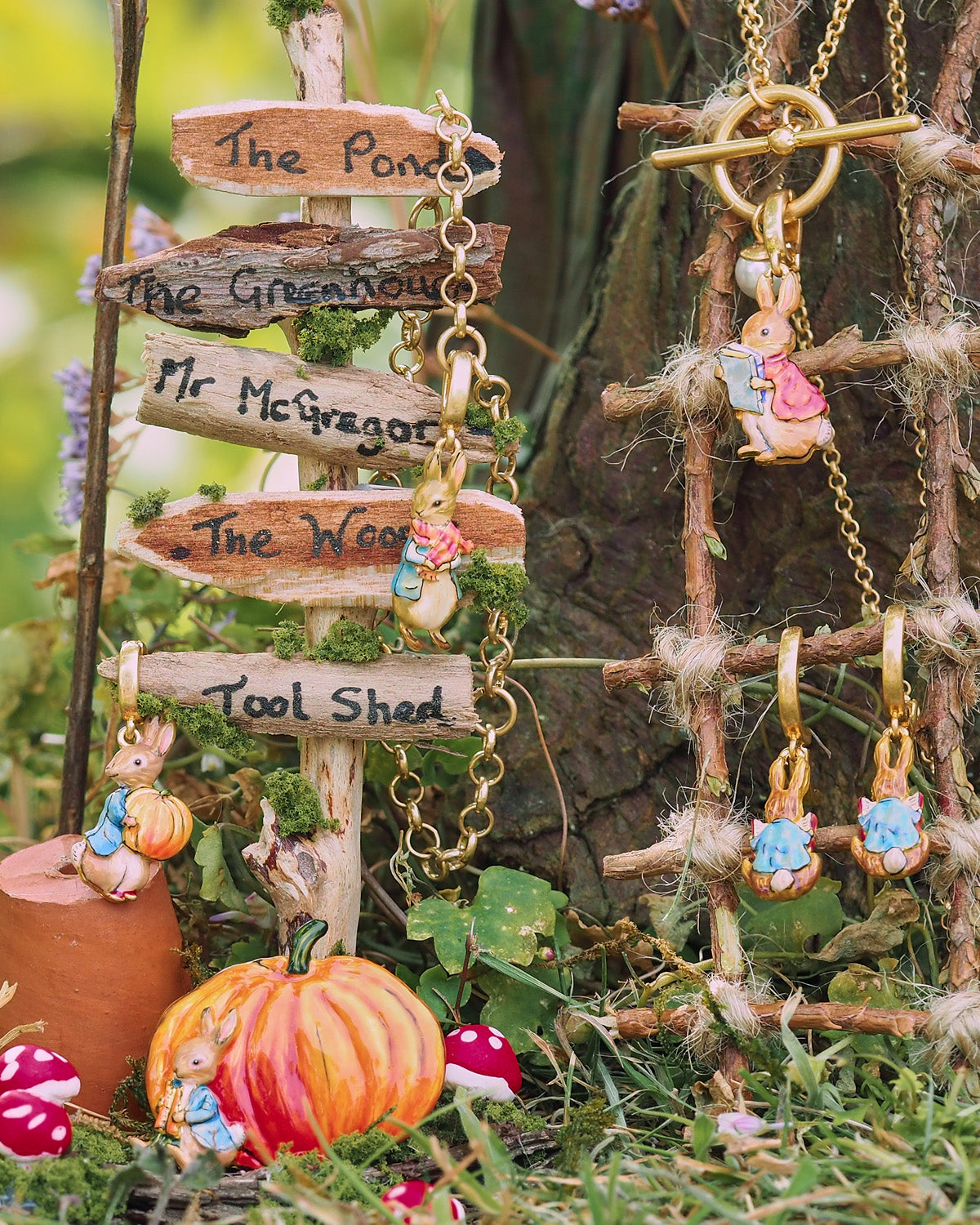 Entreel x Peter Rabbit Cotton-tail Book Charm Toggle Necklace
