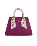 Floral Engravings Large Plum Tote