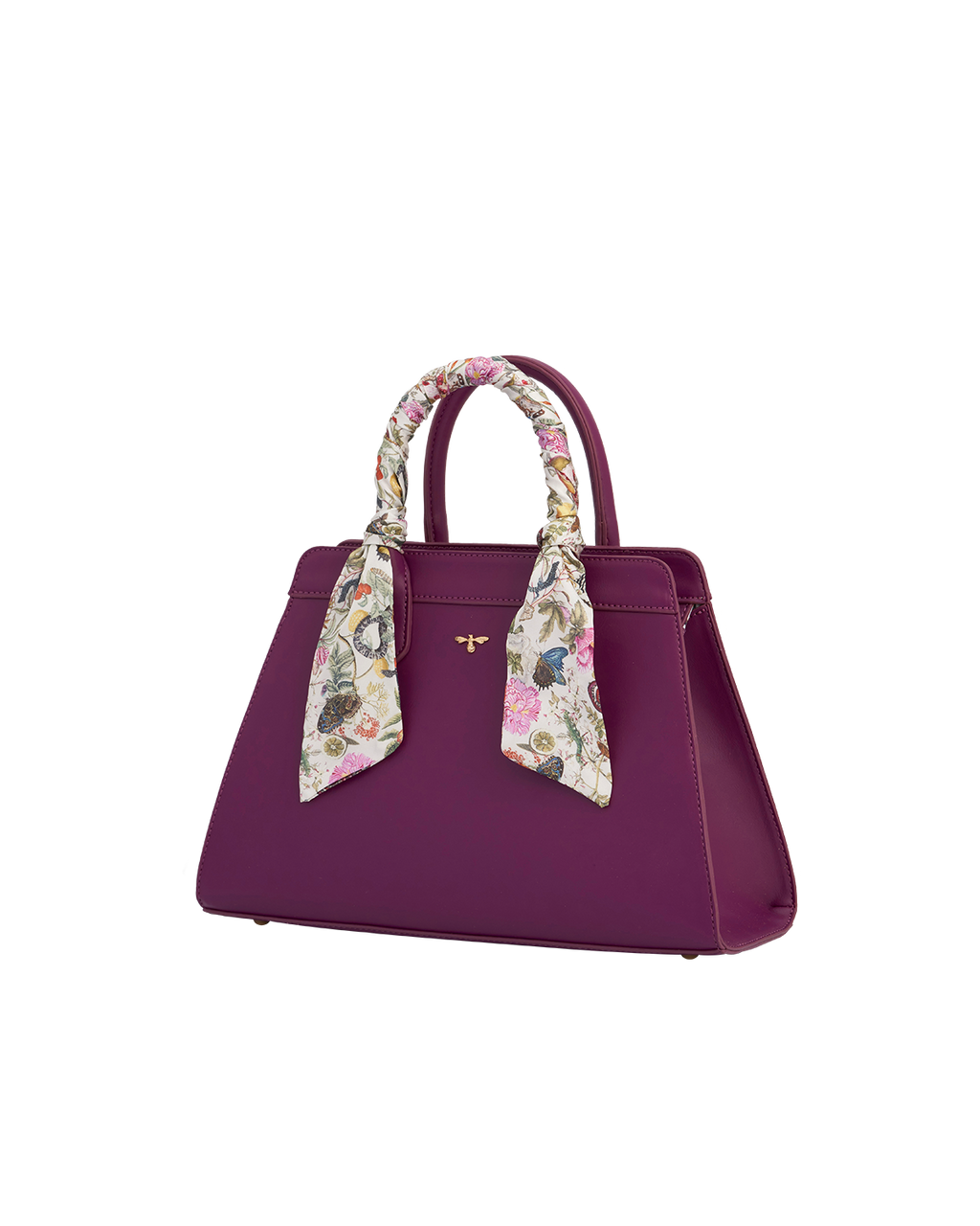 Floral Engravings Large Plum Tote