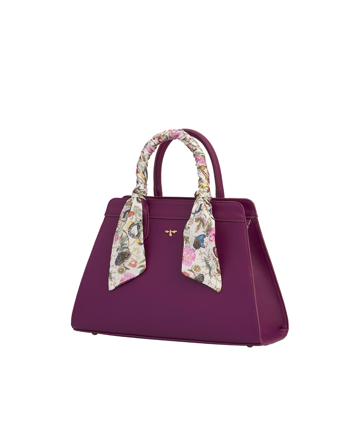 Floral Engravings Large Plum Tote