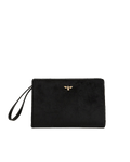 Bonnie Velvet Wristlet Pouch - Black