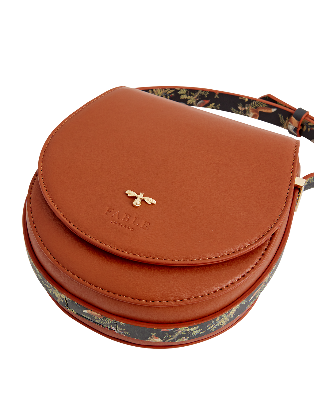 Woodland Toile Saddle Bag - Tan