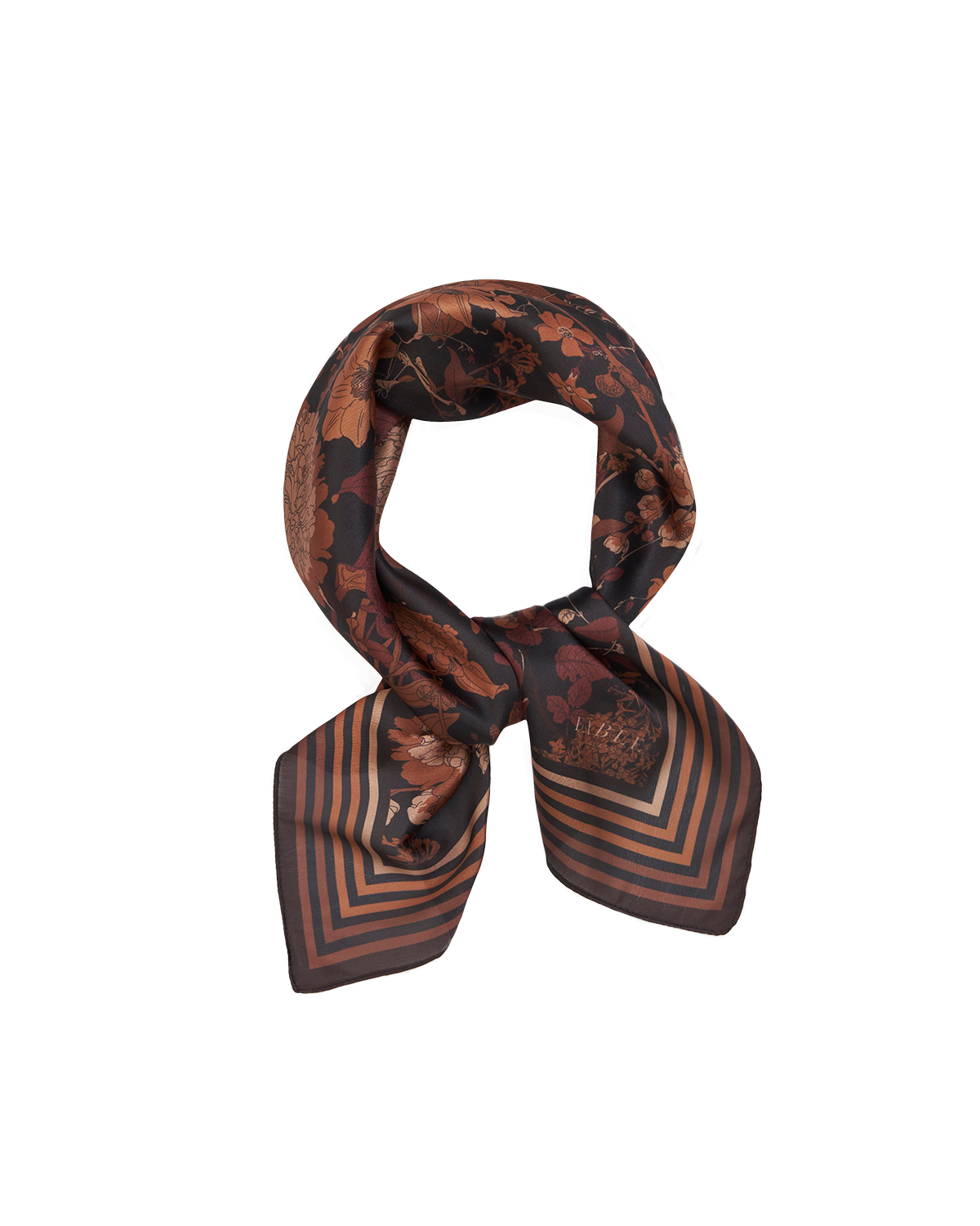 Black Deco Blooms  Square Scarf