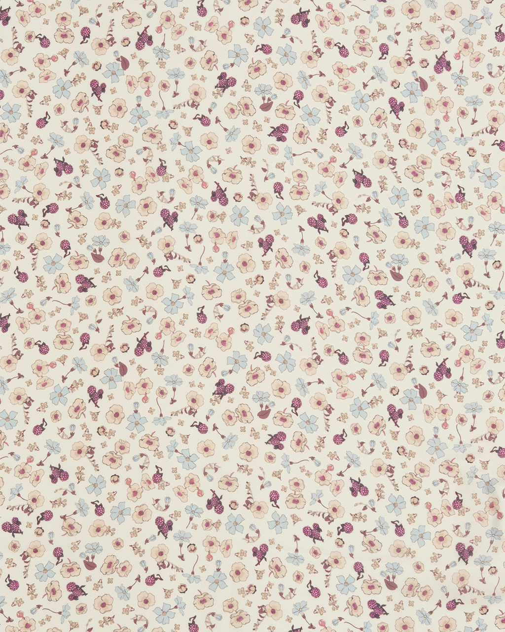 Deco Blooms Silky Lightweight Cream Scarf