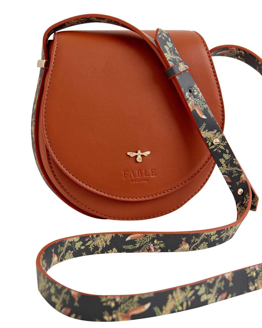 Woodland Toile Saddle Bag - Tan